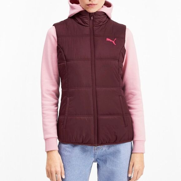 PUMA Essentials Padded Vest in Vineyard Wine - Picture 1 of 12